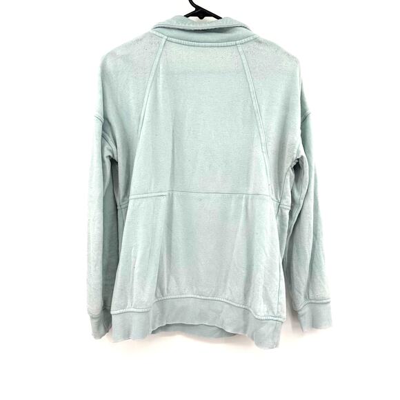 Tangerine Sz Small Sweater Blue 1/2 Zip Terry Cloth Vacation Beach Swim Pullover - Picture 2 of 4